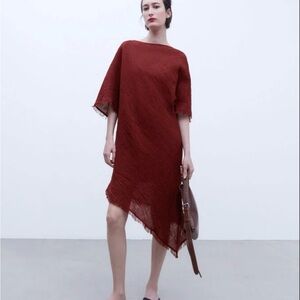 Adolfo Dominguez Rich Red Asymmetrical Dress